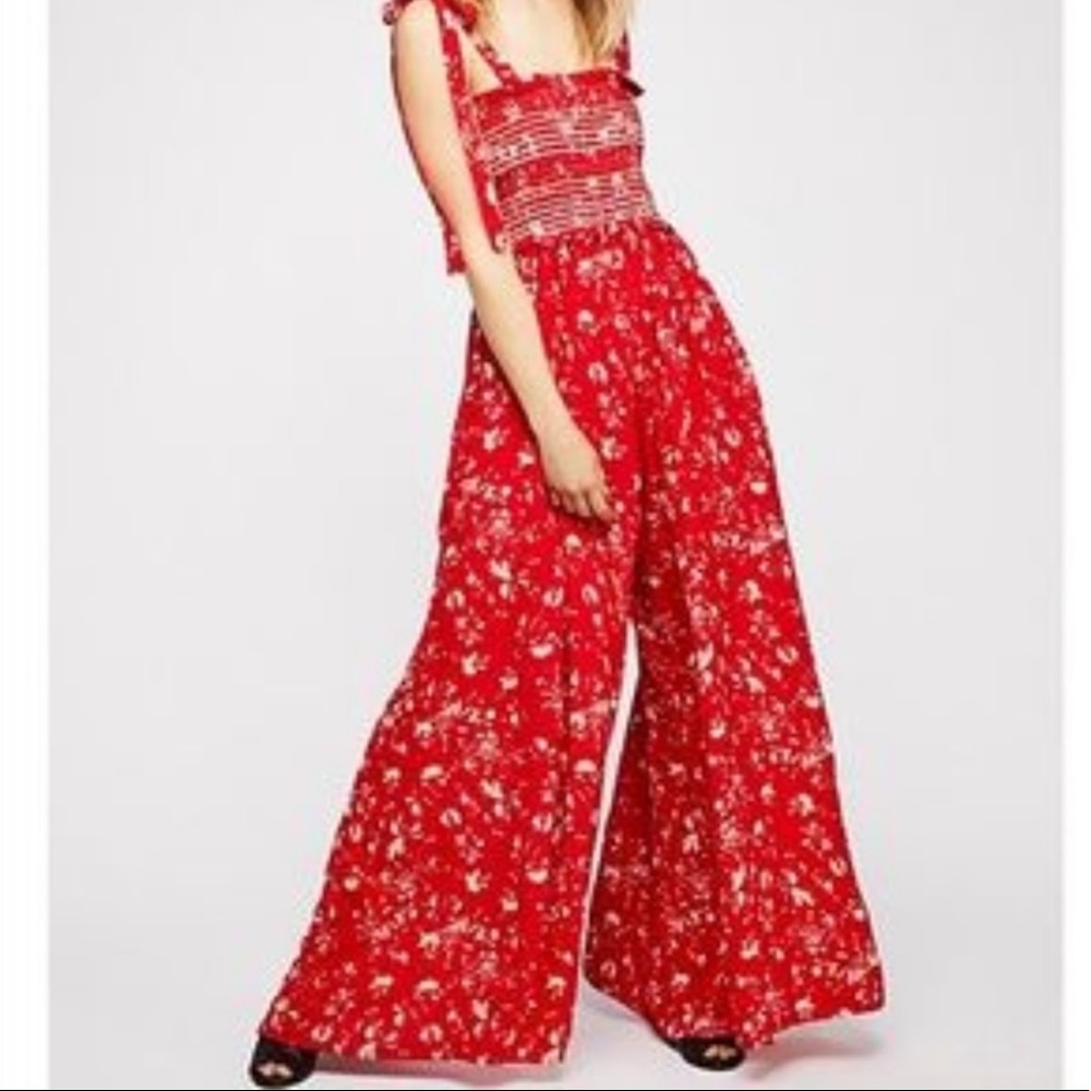 Free People Colour My World printed wide leg jumpsuit